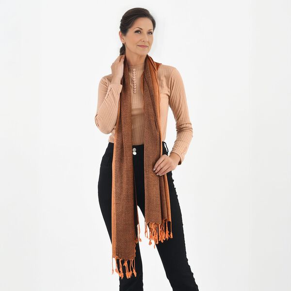 Doppelgewebter Schal, braun image number 4