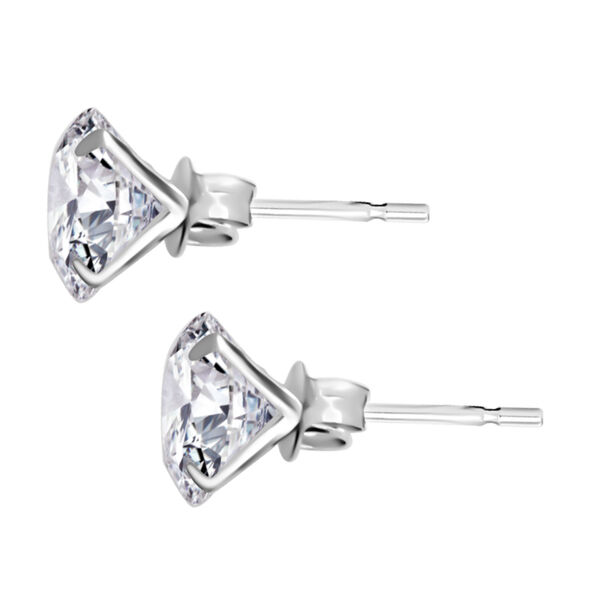 Zirkonia Solit&auml;r Ohrringe in 585er Wei&szlig;gold image number 2