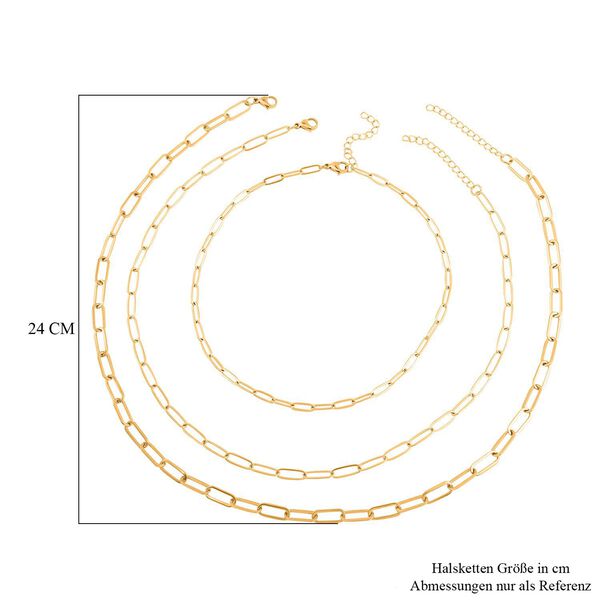 EVER TRUE 3er-Set- Stacking B&uuml;roklammerketten in Goldton image number 5