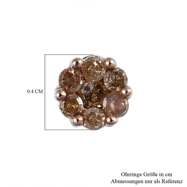 Nat&uuml;rliche Champagner Diamant-Ohrstecker in Druckfassung - 0,16 ct. image number 5