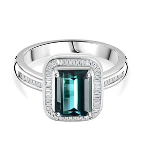 RHAPSODY - AAAA Pirineu Lagunen Turmalin, Weißer Diamant SGL zertifiziert Ring 950 Platin (Größe 18.00) ca. 2.76 ct