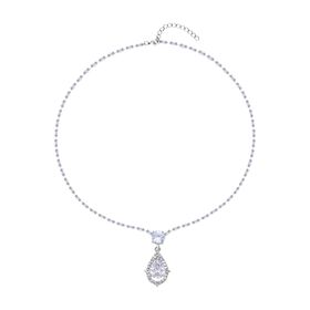 Zirkonia und Kristall Halskette, 50 cm - 8 ct.