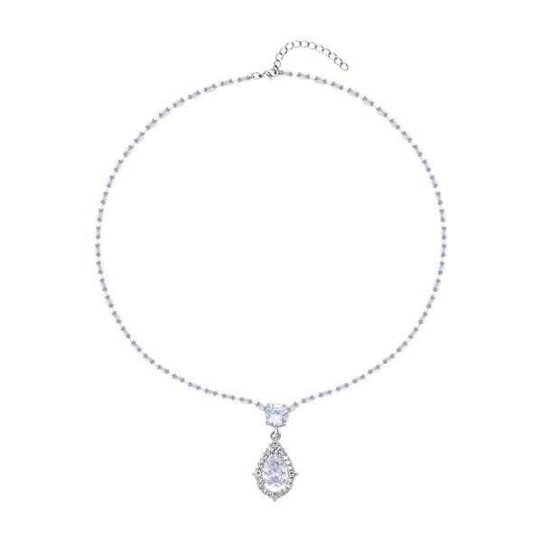 Zirkonia und Kristall Halskette, 50 cm - 8 ct. image number 0