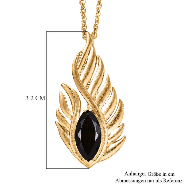 EverTrue AA schwarzer Glasachat Anh&auml;nger mit 50cm Kette - 1,29 ct. image number 5