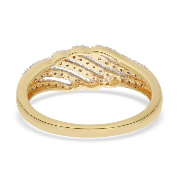 Weißer Diamant Ring, 925 Silber Gelbgold Vermeil (Größe 21.00) ca. 0.33 ct image number 5