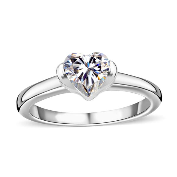Moissanit Ring in platiniertem Silber - 0,94 ct. image number 4