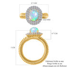 Natürlicher Äthiopischer Opal und Zirkon Halo Ring 925 Silber Gelbgold Vermeil image number 5