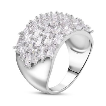 Wei&szlig;er Zirkonia Ring Nickelfreies Messing (Gr&ouml;&szlig;e 17.00)