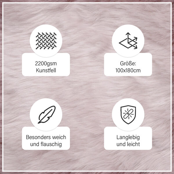 Kunstfell Teppich, rosa image number 7
