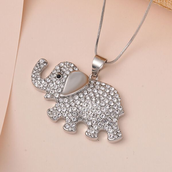 Schwarzer Kristall, Weißer Kristall Halskette ca. 70 cm image number 1