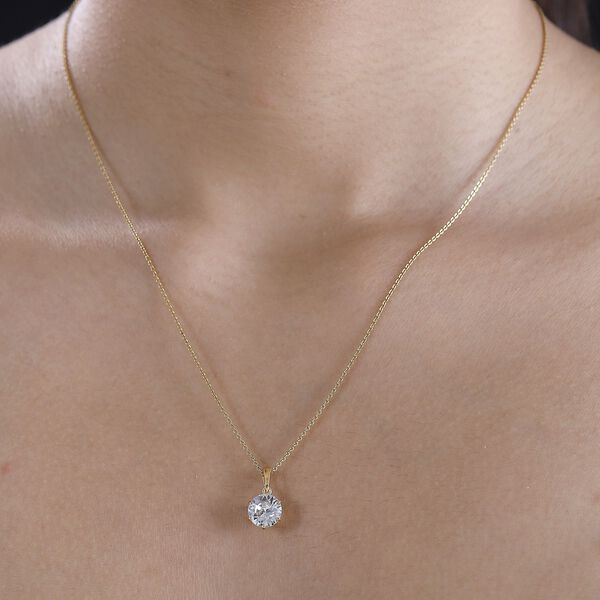 J Francis gefertigt mit SWAROVSKI- Wei&szlig;er Swarovski Kristall-Anh&auml;nger, 925 Silber 750 Gelbgold Vermeil image number 3