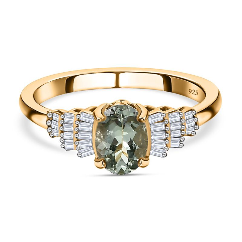 AA grüner Tansanit und Diamant-Ring - 1,08 ct. image number 0