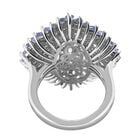 Tansanit Cluster-Ring, 925 Silber platiniert  ca. 5,78 ct image number 5