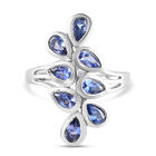 AAA Tansanit-Ring, 925 Silber platiniert (Größe 17.00) ca. 1.58 ct