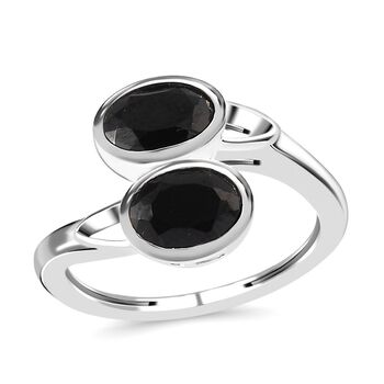Schwarzer Spinell Ring 925 Silber (Gr&ouml;&szlig;e 17.00) ca. 2.23 ct