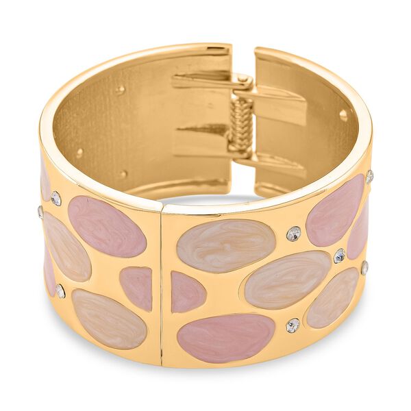 Wei&szlig;er Kristall Armreif ca. 17 cm emailliert image number 5