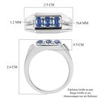 Kyanit und Zirkon Herren Ring 925 Silber Platin-Überzug image number 6