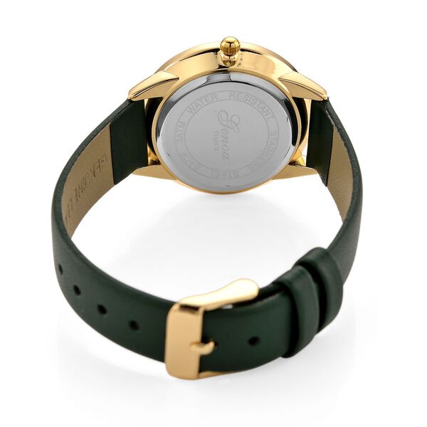 GENOA TIME - Armbanduhr Legierung, goldfarben, Zifferblatt Weiß-Sunshine, 3 ATM wasserdicht image number 6