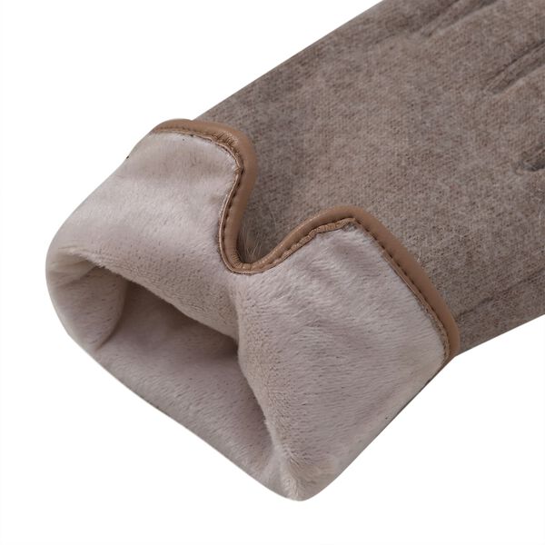 Kaschmirhandschuhe mit Mikroplüschfutter, Braun image number 7