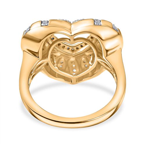 Lab Grown Diamant SI Ring 925 Silber 750 Gelbgold Vermeil (Größe 18.00) ca. 0,36 ct image number 6