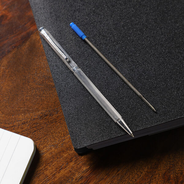 Echten Diamanten 925 Silber Kugelschreiber in Geschenkbox image number 2