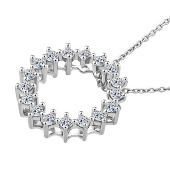 LUXURIANT DIAMOND- 3er Set - Lab Grown Diamant SI-GH Anh&auml;nger mit Kette (ca. 50cm) und Ohrringe, 925 Silber rhodiniert ca. 0.75 ct