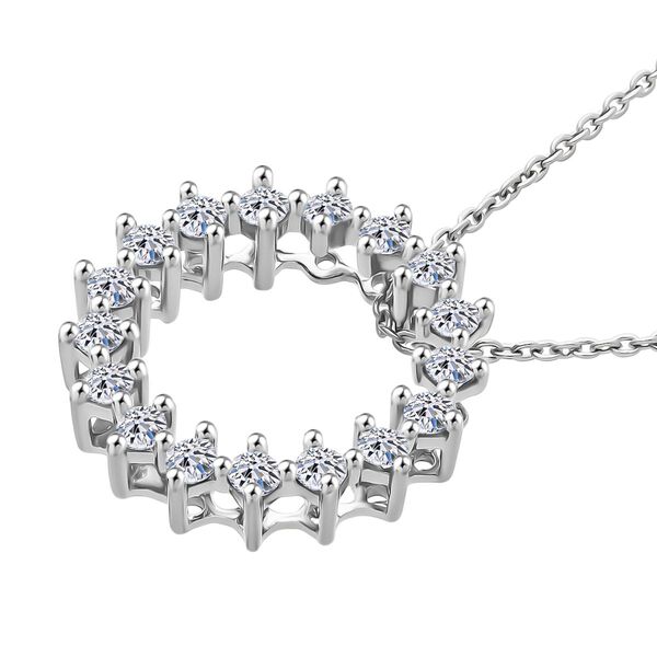 LUXURIANT DIAMOND- 3er Set - Lab Grown Diamant SI-GH Anhänger mit Kette (ca. 50cm) und Ohrringe, 925 Silber rhodiniert ca. 0.75 ct image number 2