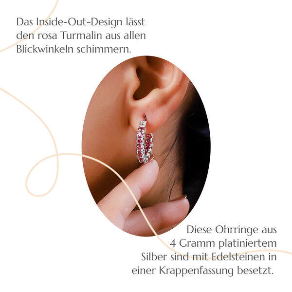 Infinity rosa Turmalin Inside-Out-Creolen - 3,15 ct. image number 7