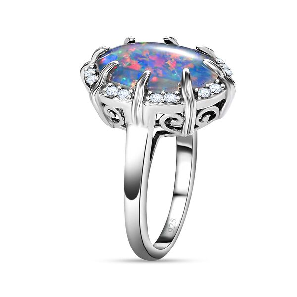 Boulder Opal und Zirkon Ring - 3,65 ct. image number 7