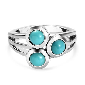 Natürlicher Sleeping Beauty Türkis-Ring, 925 Silber platiniert  ca. 1,29 ct