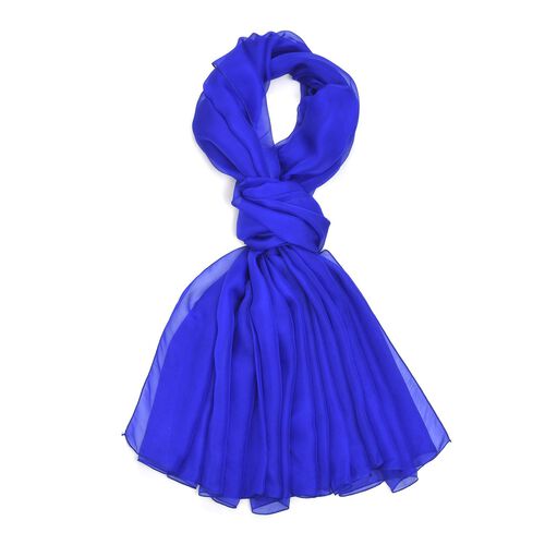 LA MAREY - 
Chiffonschal aus 100% Maulbeerseide in Saphirblau image number 0