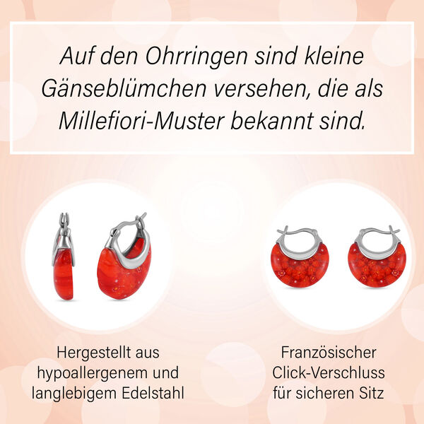 4er-Set Huggie-Ohrringe im Murano-Stil image number 28