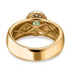 AAA Smaragd, weißer Zirkon Ring, 925 Silber Gelbgold Vermeil (Größe 16.00) ca. 0.74 ct image number 5