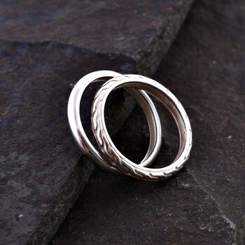 Royal Bali Kollektion- 2er-Set Bandringe