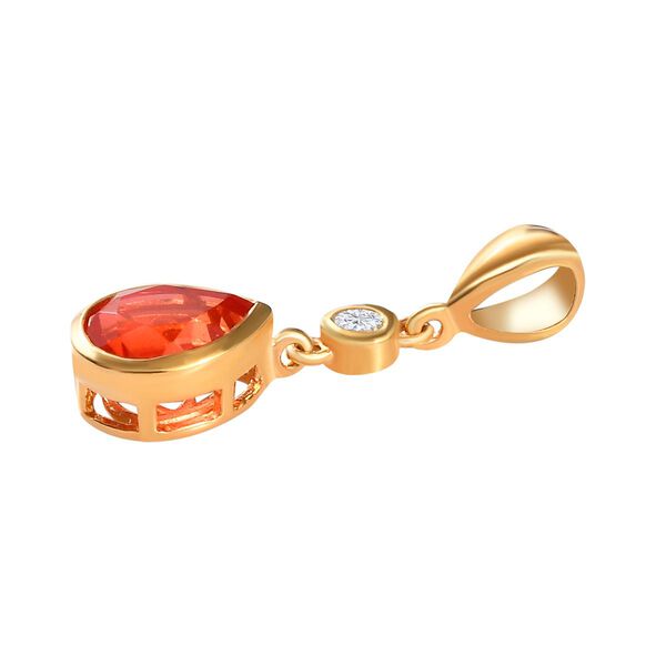 Padparadscha Triplett Quarz und wei&szlig;er Zirkon-Anh&auml;nger - 1,94 ct. image number 4