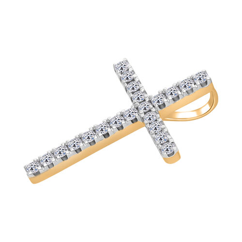 LUXURIANT DIAMOND- SI Labor Diamant Anhänger, 925 Silber Gelbgold Vermeil- 0,50 ct. image number 3