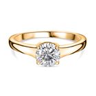 Moissanit Ring 925 Silber 750 Gelbgold Vermeil (Größe 19.00) ca. 0,75 ct