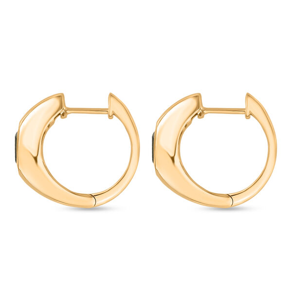 D'Joy Smaragd-Quarz Triplette Ohrringe 925 Silber 750 Gelb Vergoldet ca. 1,13 ct. image number 4