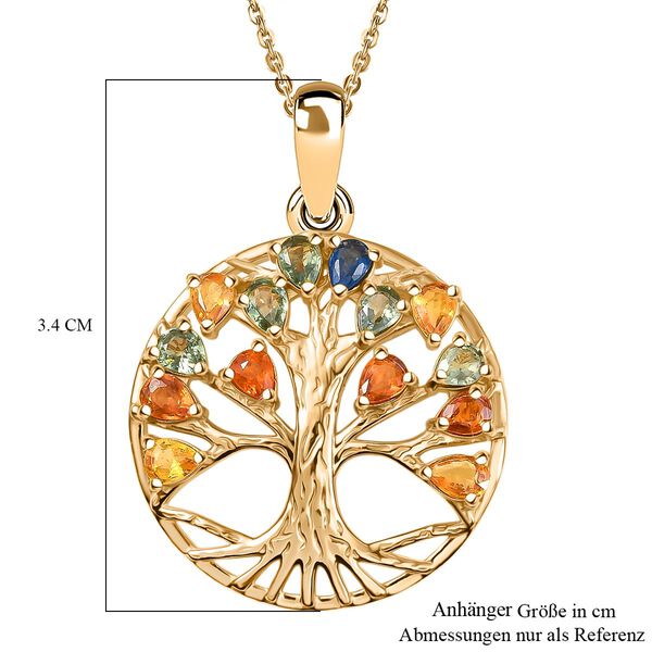 D'Joy AA Mehrfarbig Saphir, Blauer Saphir Schmuckset ca. 50 cm 925 Silber 750 Gelbgold Vermeil ca. 2.14 ct image number 7