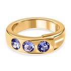 Tansanit Ring 925 Silber vergoldet (Größe 16.00) ca. 0,83 ct