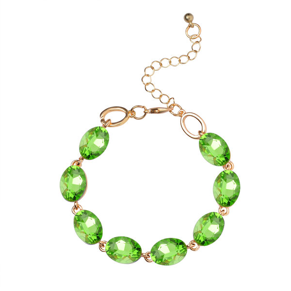 Neongr&uuml;ner Kristall Armband ca. 19 cm  Std Gelb