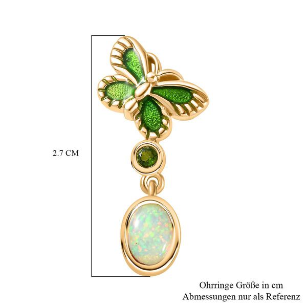 AA Natürlicher, äthiopischer Welo Opal und Chromdiopsid Ohrringe - 1,10 ct. image number 5