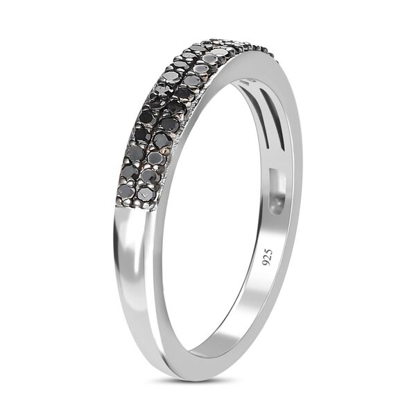 Schwarzer Diamant Ring, 925 Silber platiniert (Größe 16.00) ca. 0,20 ct image number 5