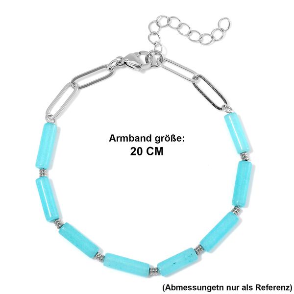 Amazonit Armband ca. 20 cm + 3.5 cm Extender, 316L Edelstahl ca. 22.50 ct image number 6