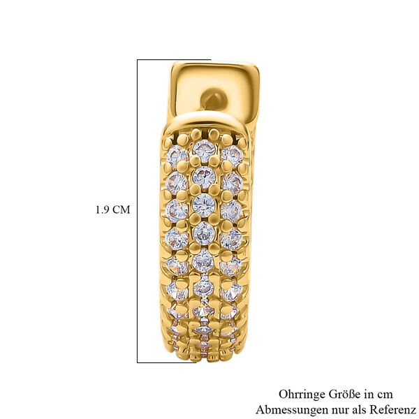 Wei&szlig;e Zirkonia-Creolen, Messing image number 5