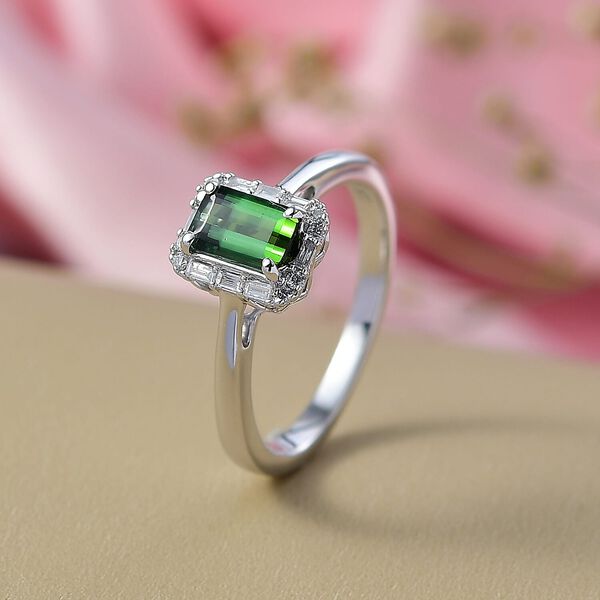 LUXORO AAA Pirineu Lagoon Turmalin und Diamant Ring in 417 Wei&szlig;gold - 0,88 ct. image number 1