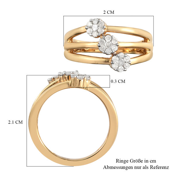 Diamant Ring 925 Silber Gelbgold Vermeil image number 7