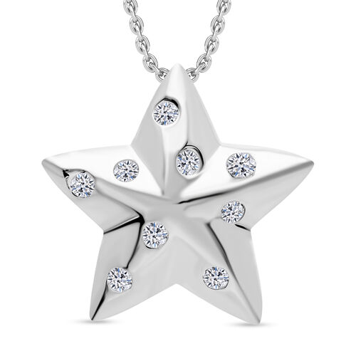 LUXURIANT DIAMOND- SI Labor Diamant Anhänger mit 50cm Kette, 925 Silber platiniert - 0,25 ct. image number 0