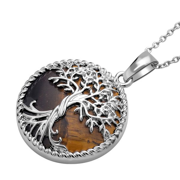 Gelber Tigerauge Anh&auml;nger mit 50cm Kette - 2 ct. image number 3