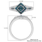 Blauer Diamant Ring 925 Silber platiniert (Größe 16.00) ca. 0,50 ct image number 5